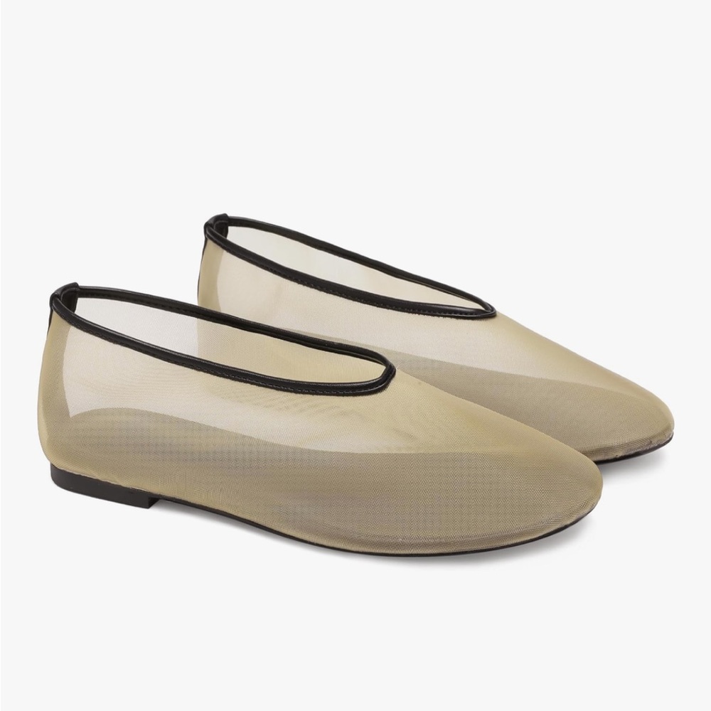 Mesh Ballet Flats for Women Round Toe Slip On Ballerina Mary Jane Shoes Tulle 9